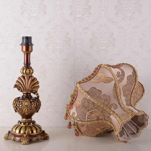 Traditional European Pink Pattern Lampshade Table Lamp M12