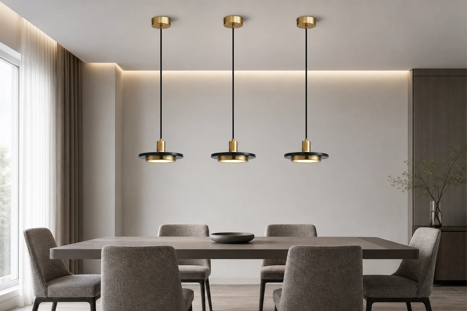 Podwójna okrągła lampa wisząca M74 w scenie lifestylowej