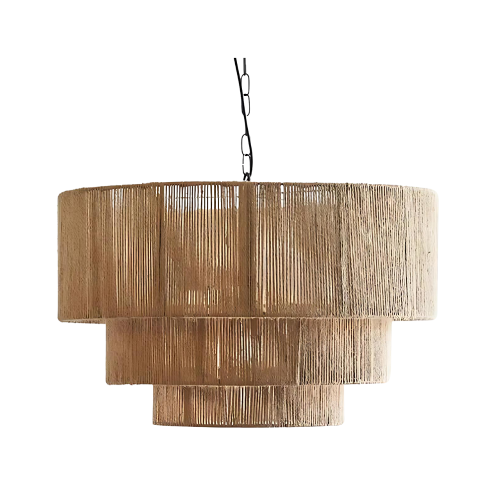 The Elegant Woven Waterfall Rattan Pendant Light D828