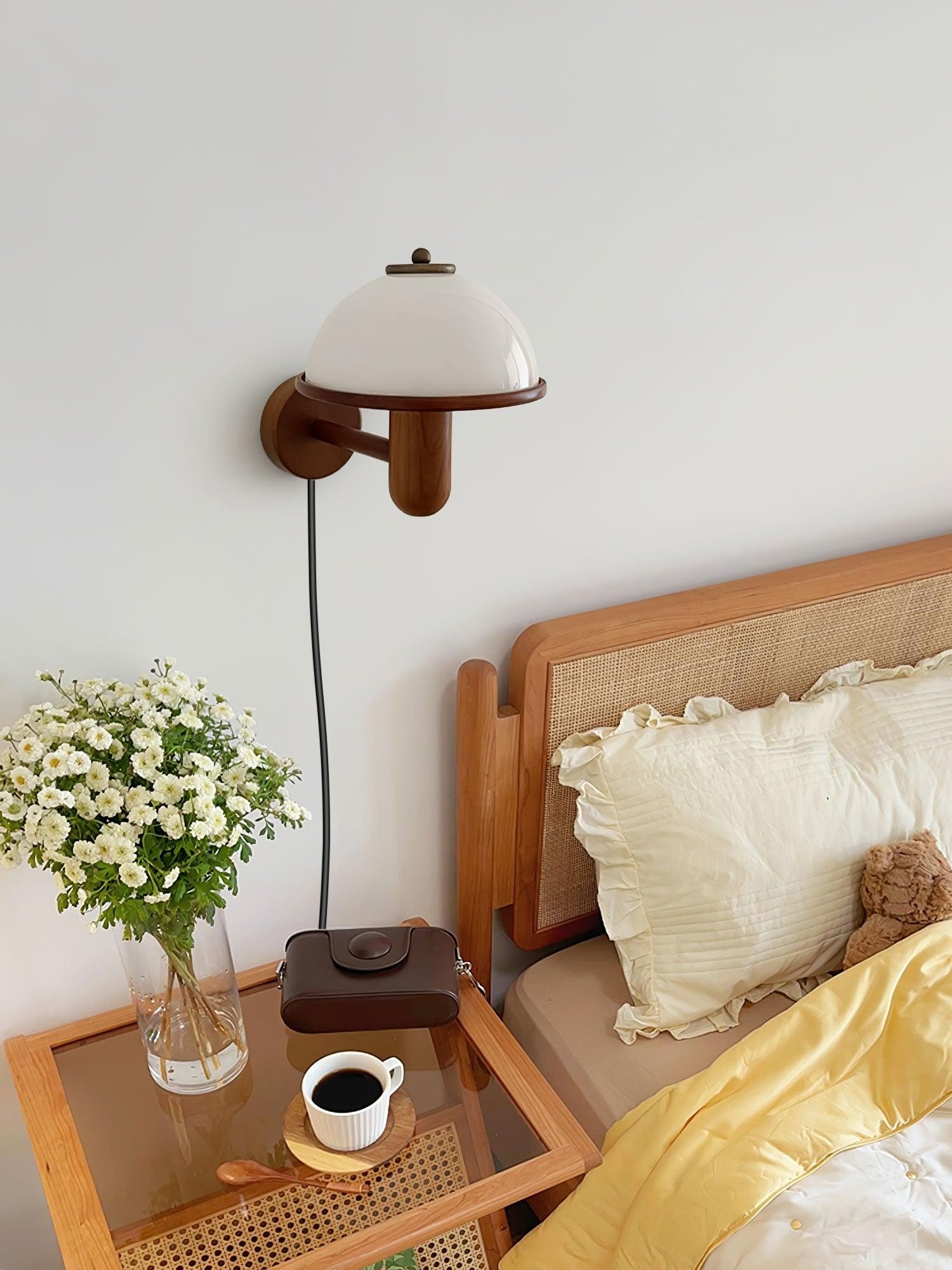 Mushroom Wood Wall Lamp M350