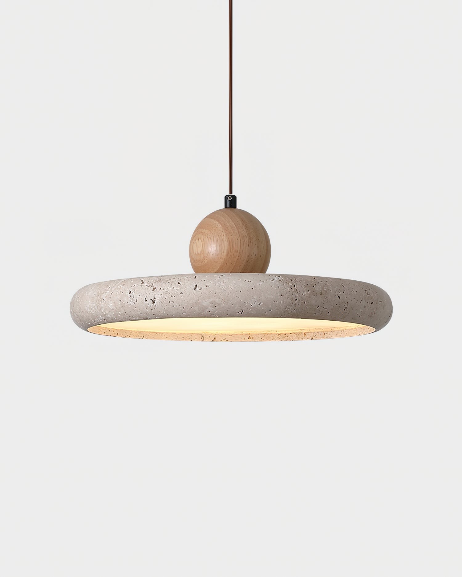 Modern Minimalist Wood Travertine Disc Pendant Light M241