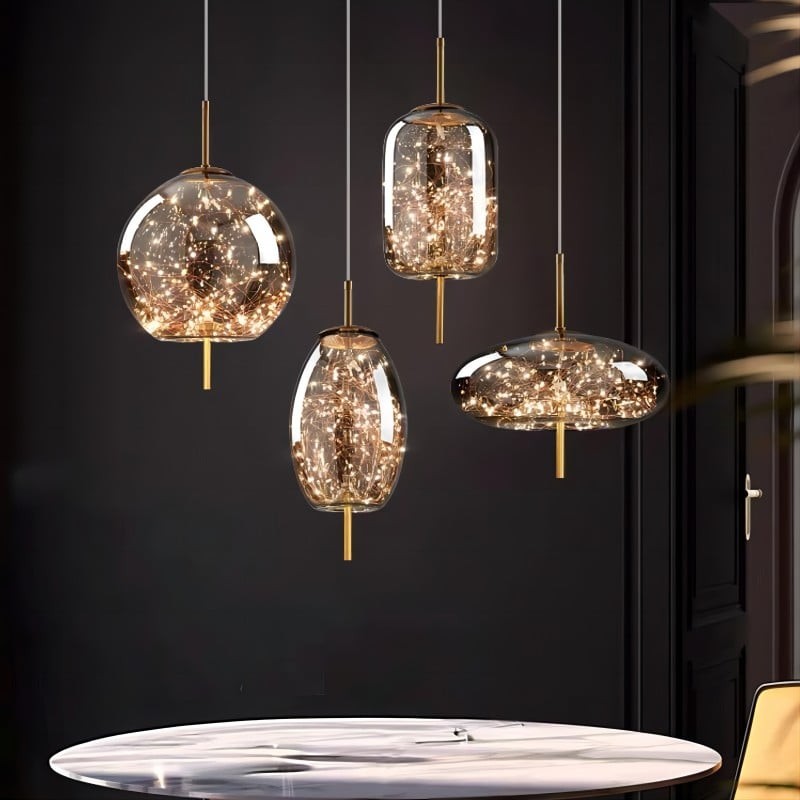 Scandinavian Cylinder Oval Glass Pendant Light M163