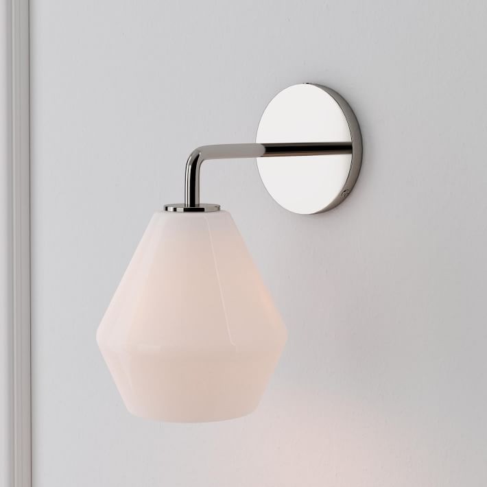 Merin Sculptural Milk Glass Geometric Wall Lamp T241