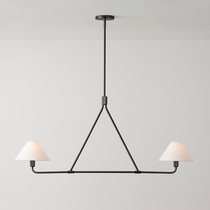 Diora Sleek Metal & Fabric Chandelier for Dining Room T038