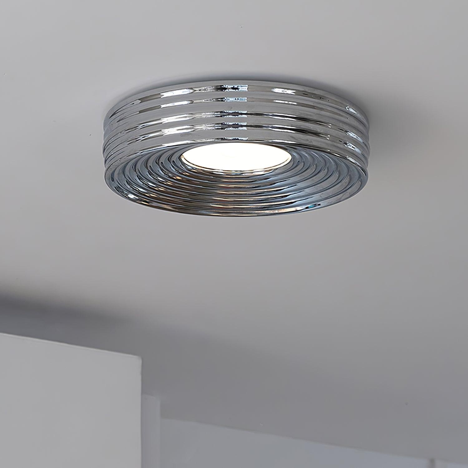 Cream Ribbed Three-color Changing Ceiling Light M392