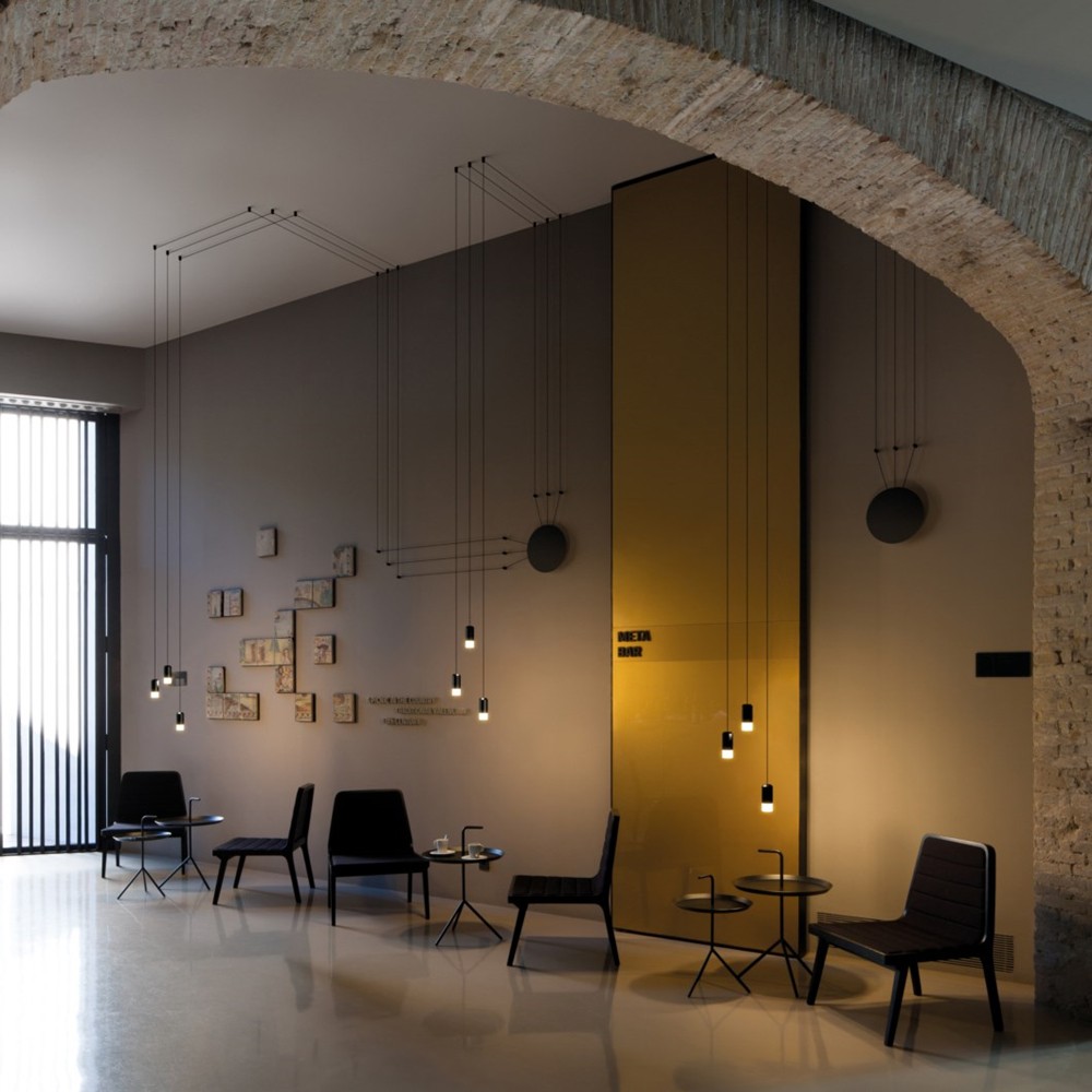 Industrial Black Wireflow Free Form LED Pendant Light