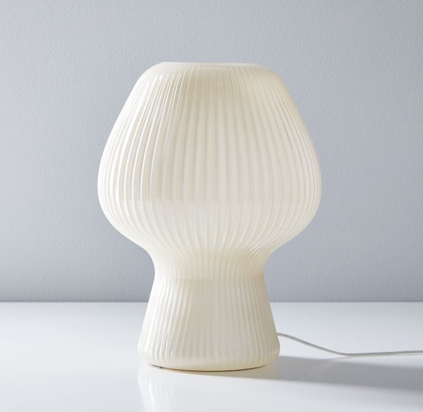 Novarise Ribbed Glass Table Lamp – Textured Glass Accent Lighting T219