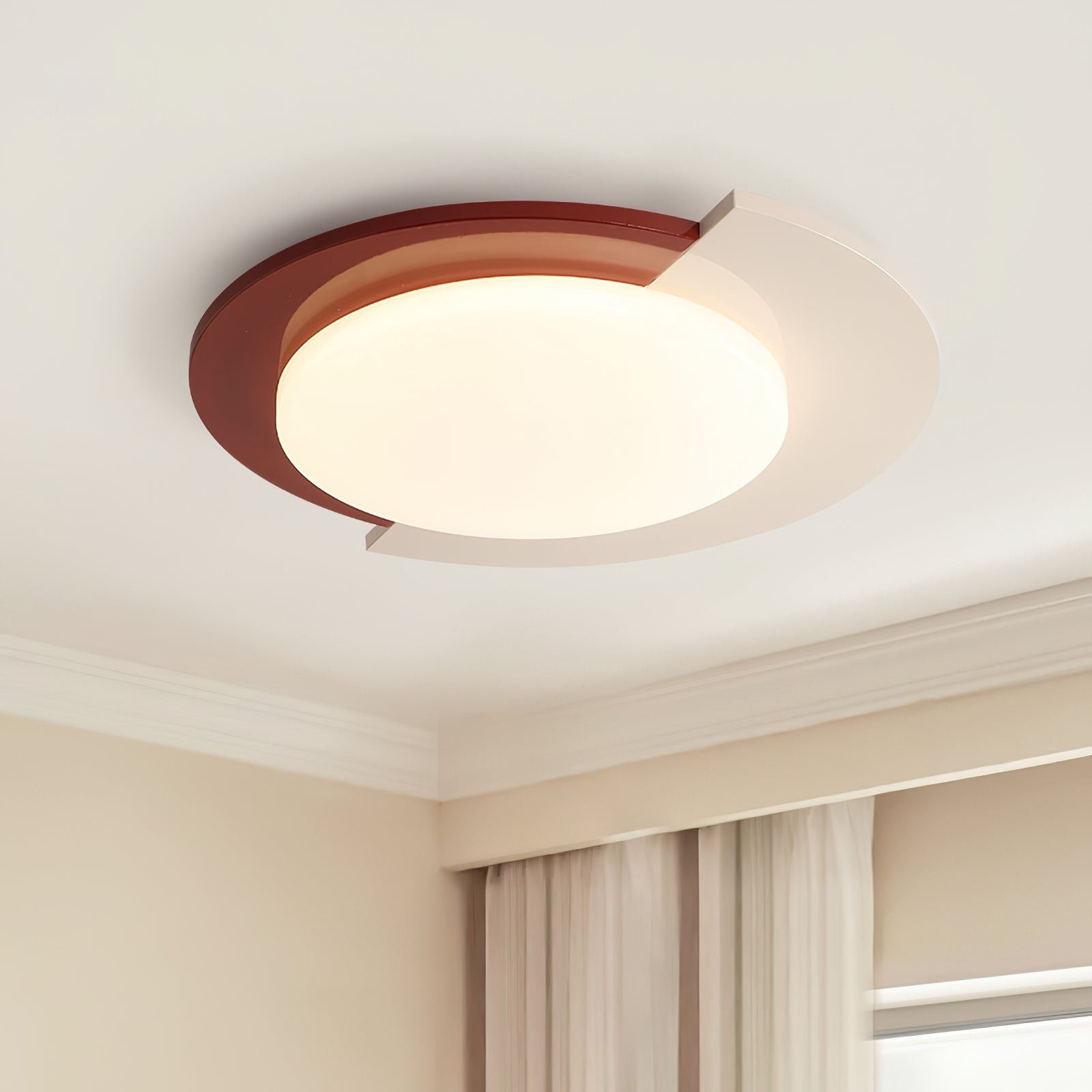 Red And White Round Ceiling Light M204