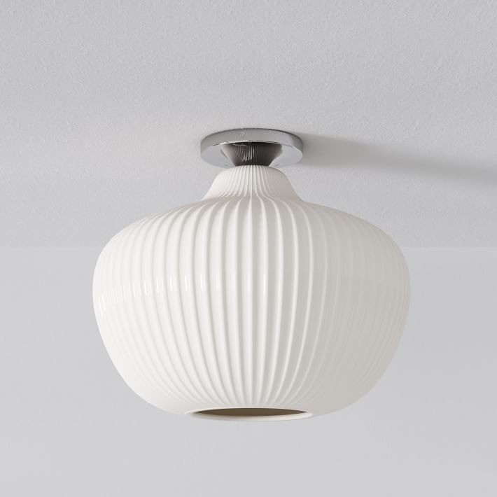 Rivrona Glass Flush Mount Ceiling Light - Modern Champagne Globe Design T107