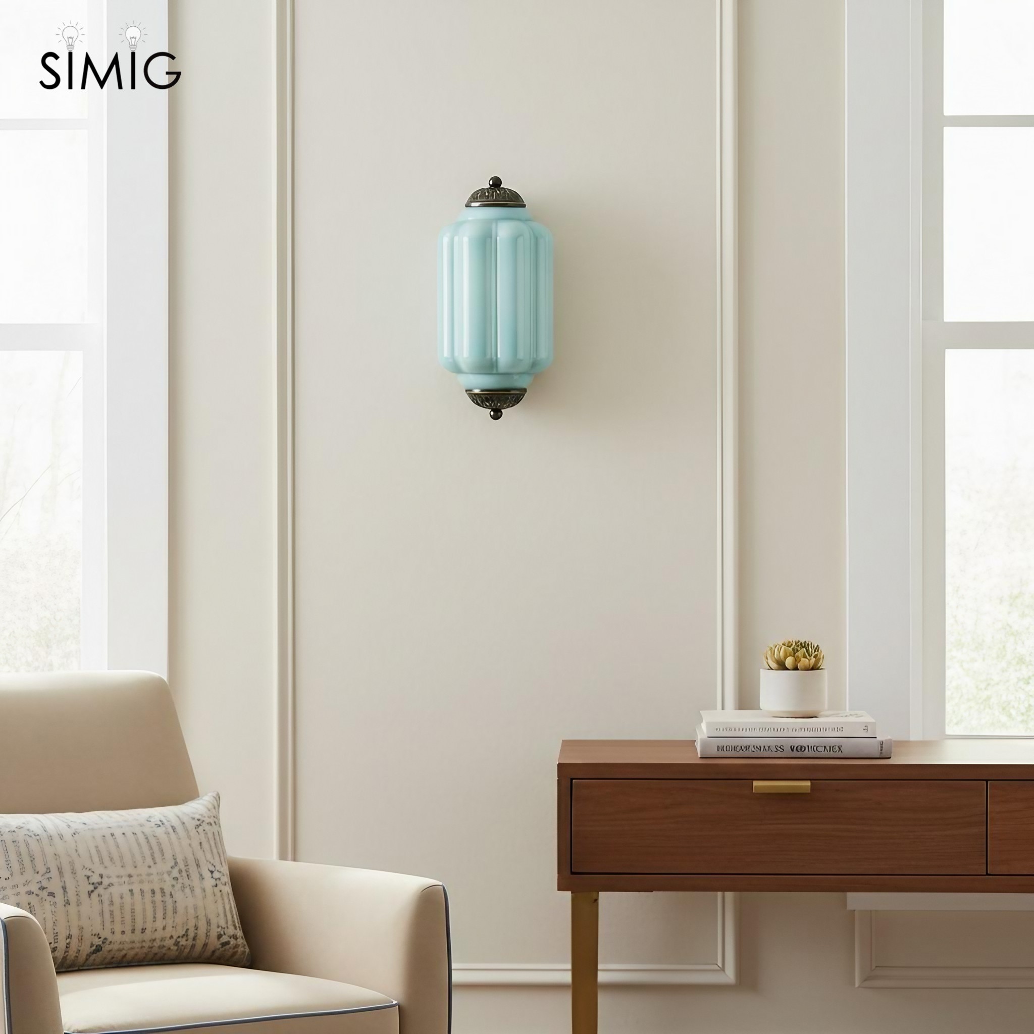 Eloise Long Pumpkin Retro Glass Recessed Wall Lamp G52