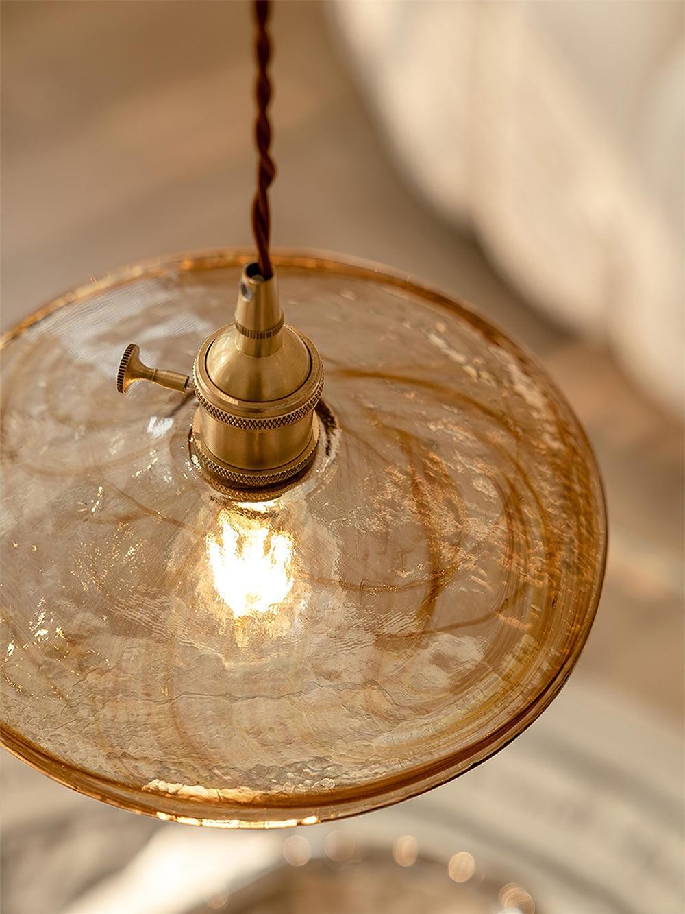 Brass Vintage Clear Glass Pendant Light M34