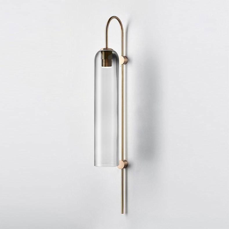 Glass Float Glide Cylindrical Wall Lamp for Bedroom