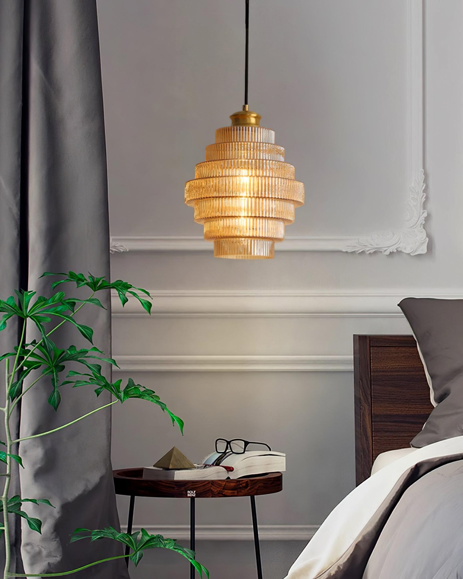 Modern Creative Pleated Design Glass Pendant Lamp M147