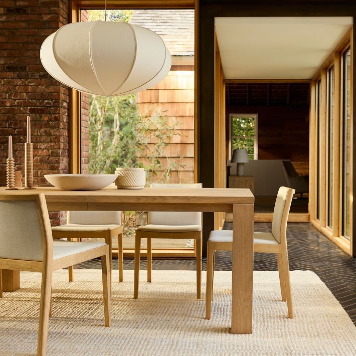 Alvian Pendant Light - Linen Shade with Adjustable Height for Cozy Dining T216