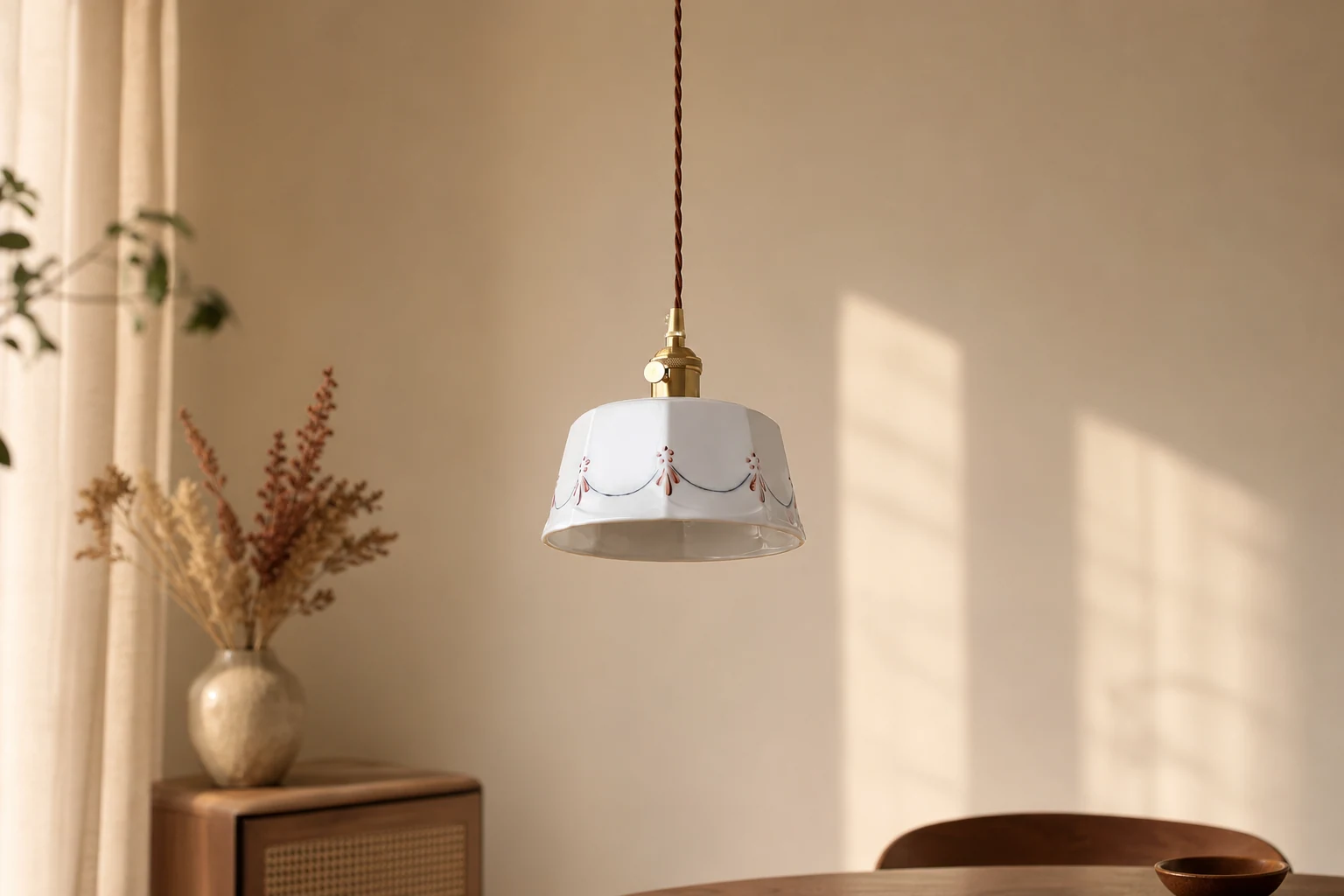 Lampa wisząca Eliana D20 pokazana w stylu lifestylowym