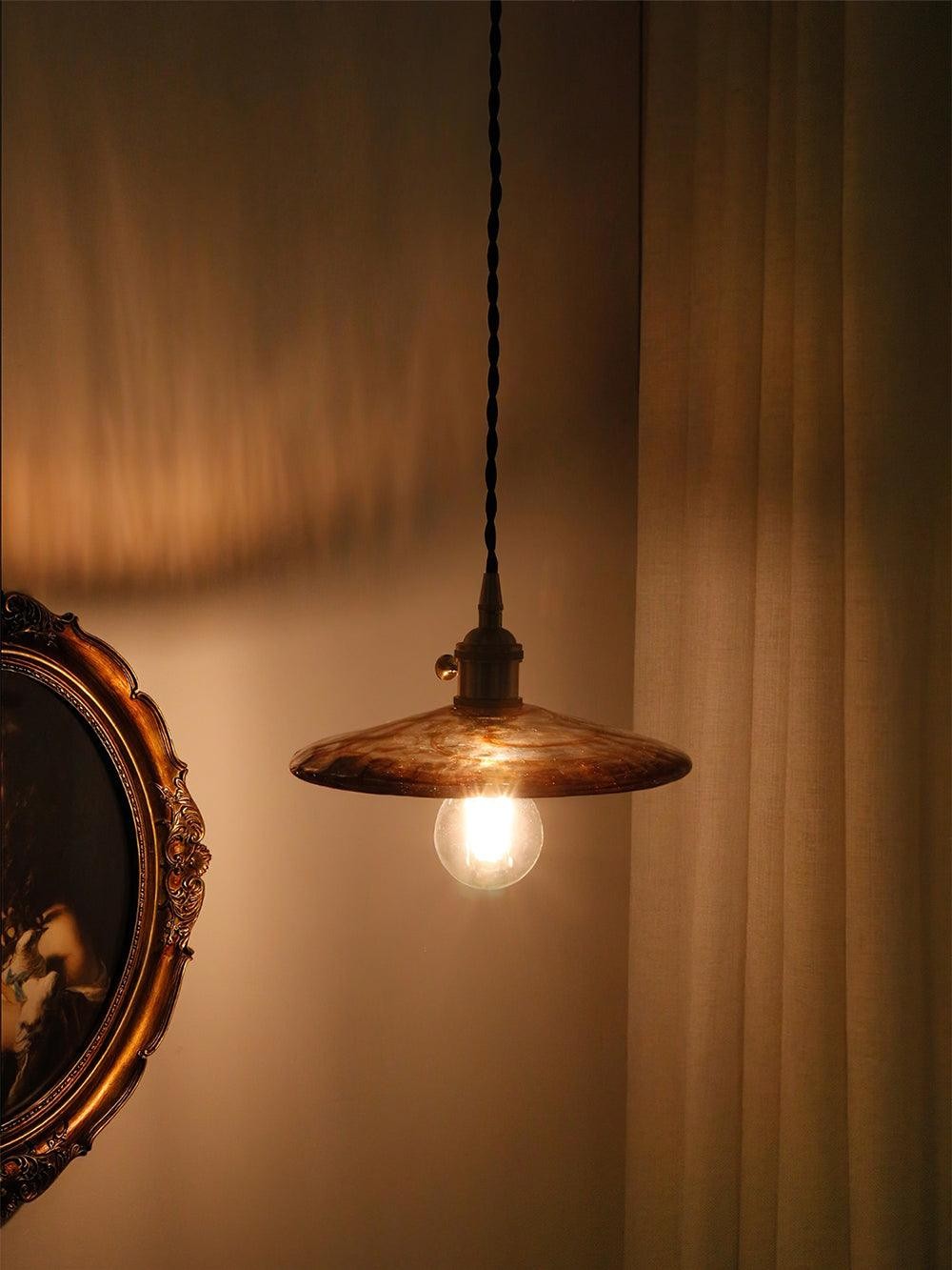 Brass Vintage Clear Glass Pendant Light M34