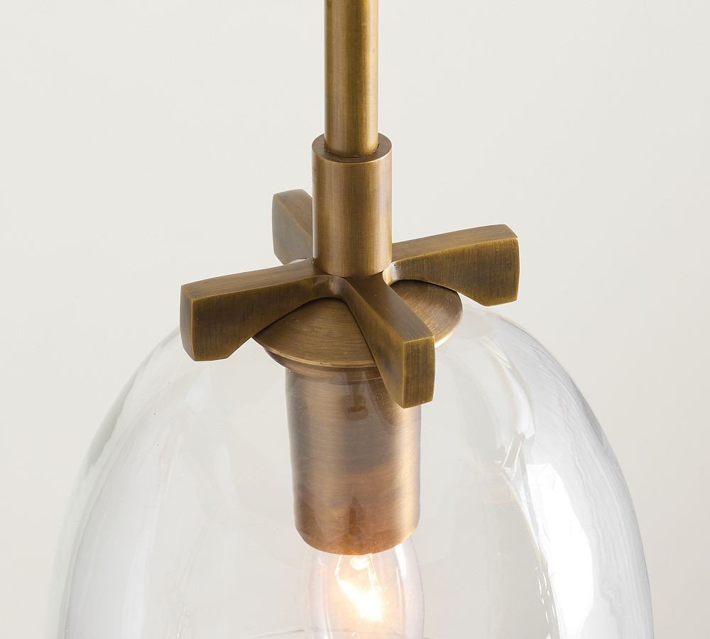 Auria Metal Brass Pendant Lighting - Vintage Finish with Glass Shade T002