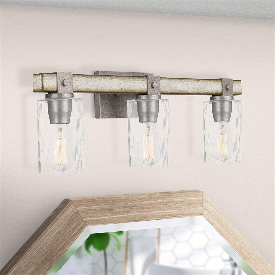 Industrial Wash Wood Cylindrical Glass Wall Lamp S111