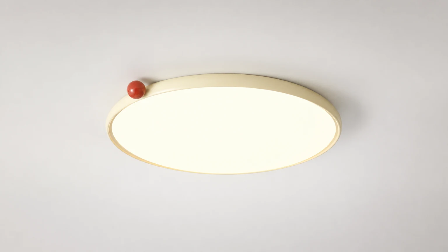 Minimalistyczna ultracienka lampa sufitowa M543 w stylu Disc Cream w nowoczesnej aranżacji pomieszczenia