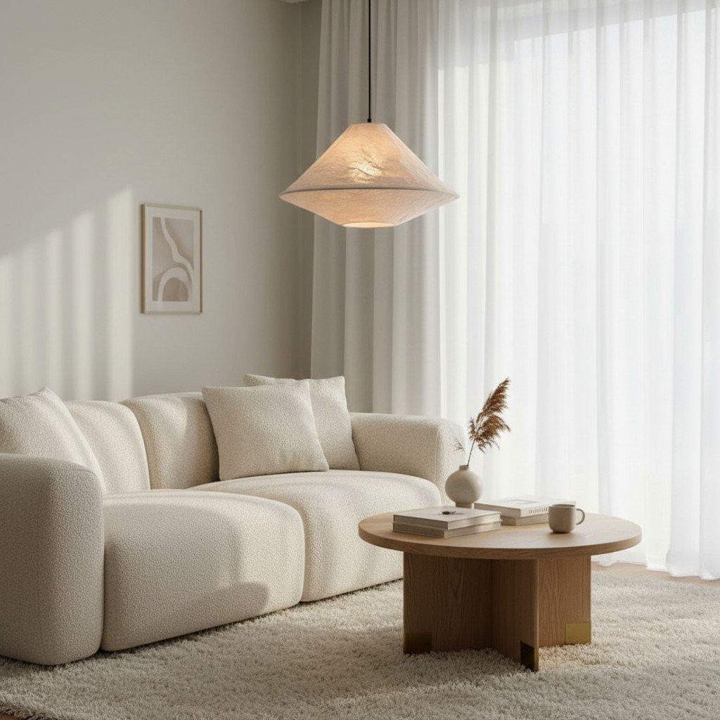 Zalen Collapsible Fabric Shade - Handcrafted Woven Pendant Light for Dining Room and Entryway Ambiance T650