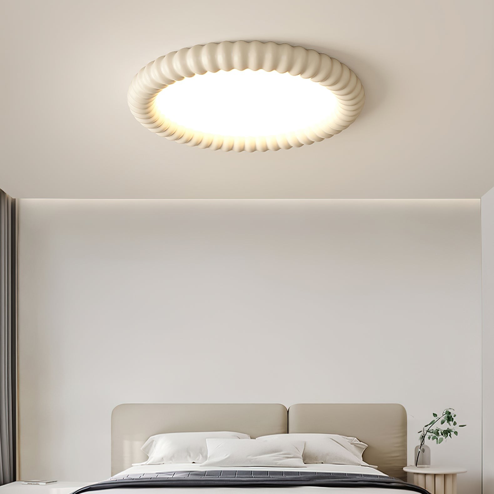 Cream Style Ripple Ring Ceiling Lamp M525