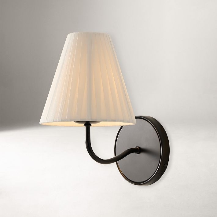 Fibura Sleek Linen Shade Metal Wall Lamp T248