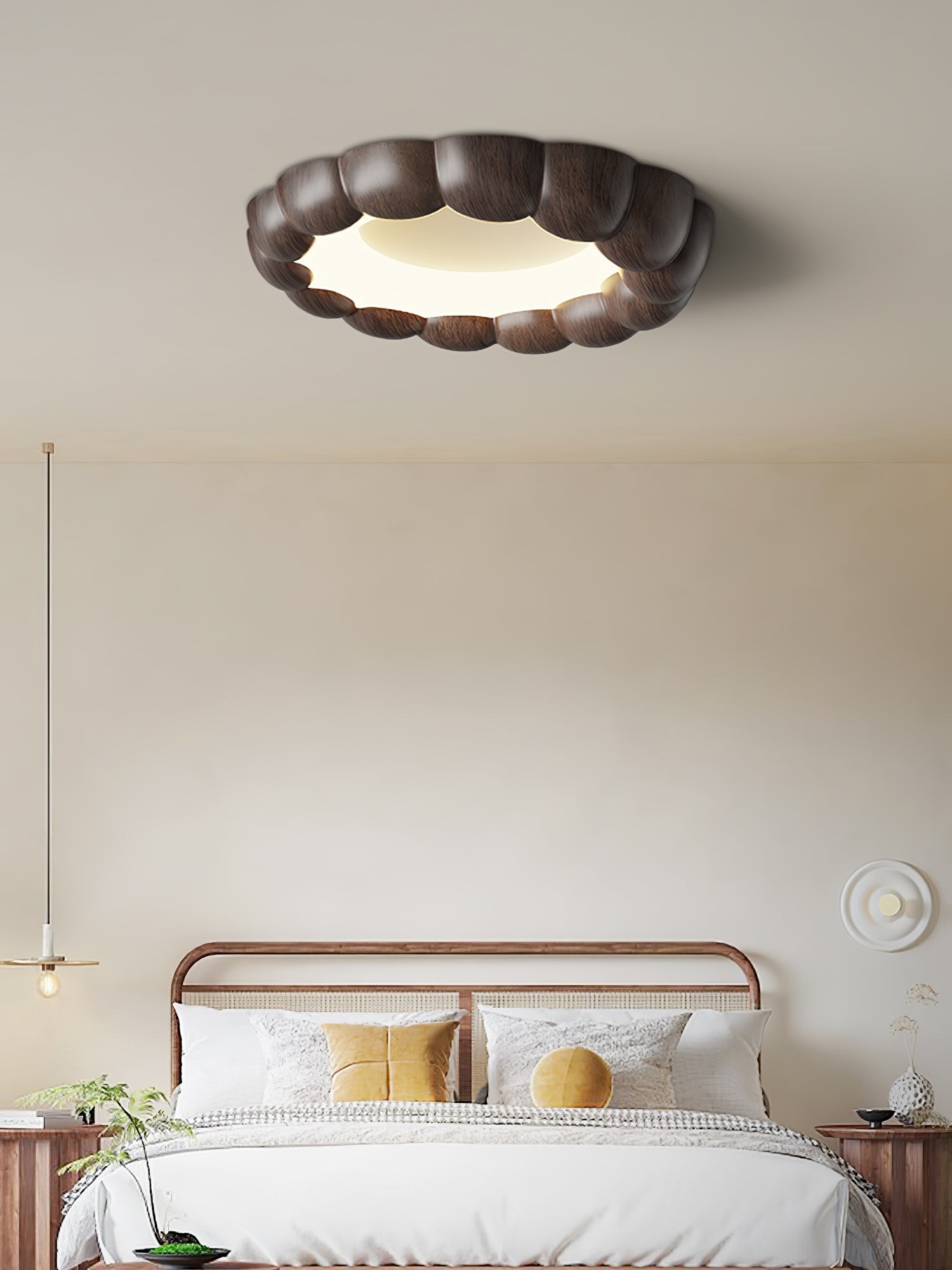 Faux Wood Ripple Ceiling Lamp M559