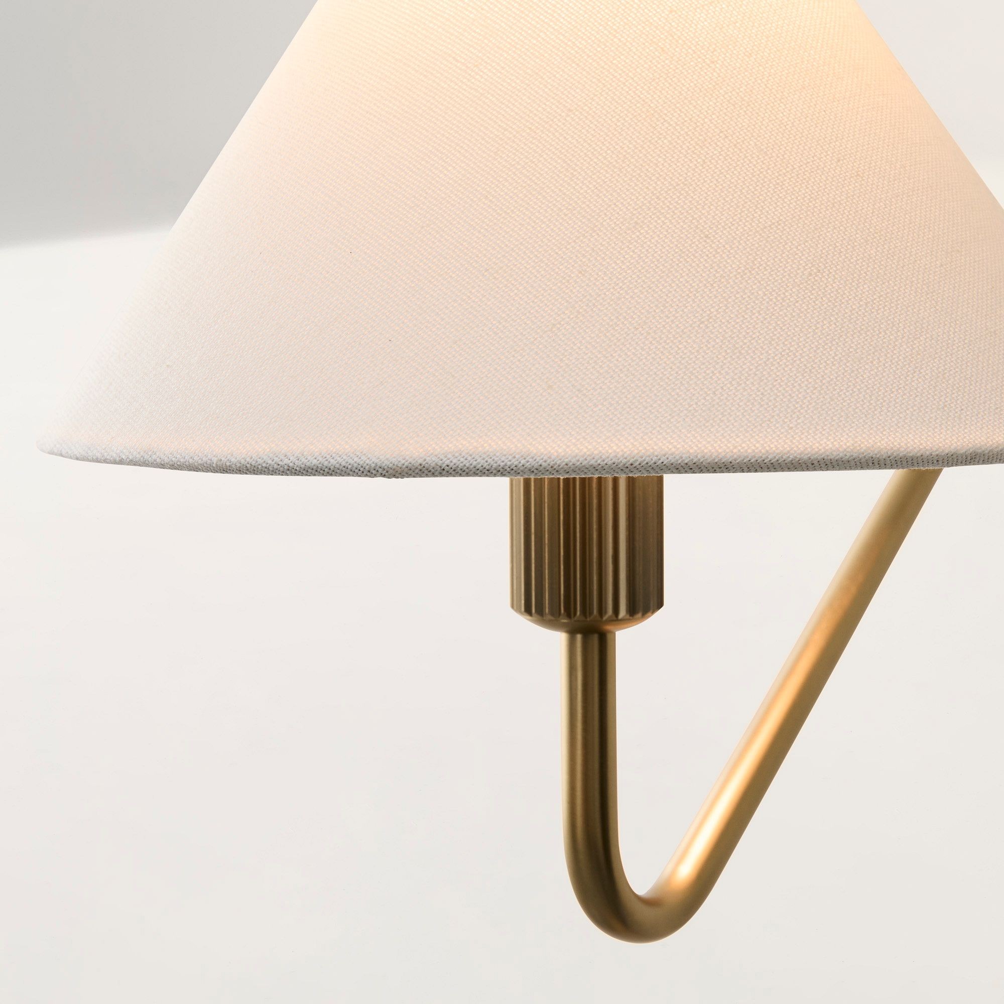 Diora Plug-In Wall Sconce - Champagne Bronze Adjustable Arm Lamp with Linen Shade T200