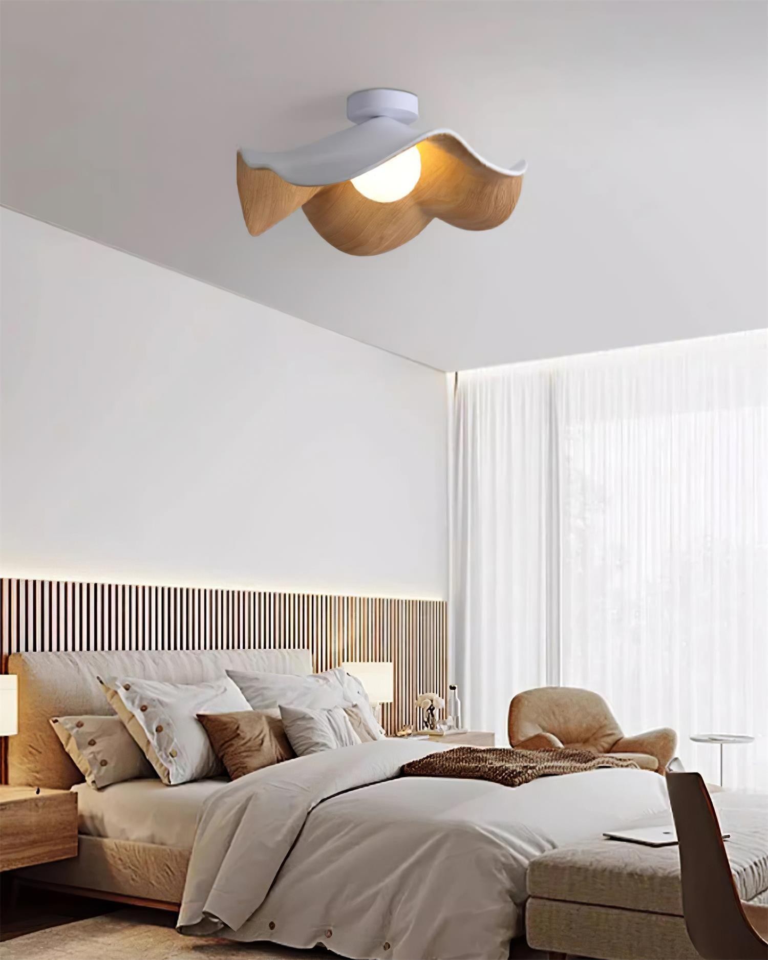 New Modern Simple Walnut Grain Ceiling Light M171