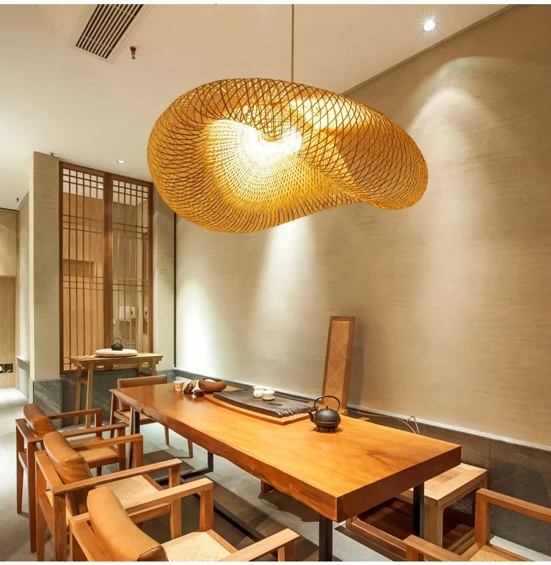Aira Handwoven Natural Bamboo Pendant Light D773
