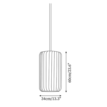 Wymiary lampy wiszącej Model B śr. 34 cm x wys. 60 cm