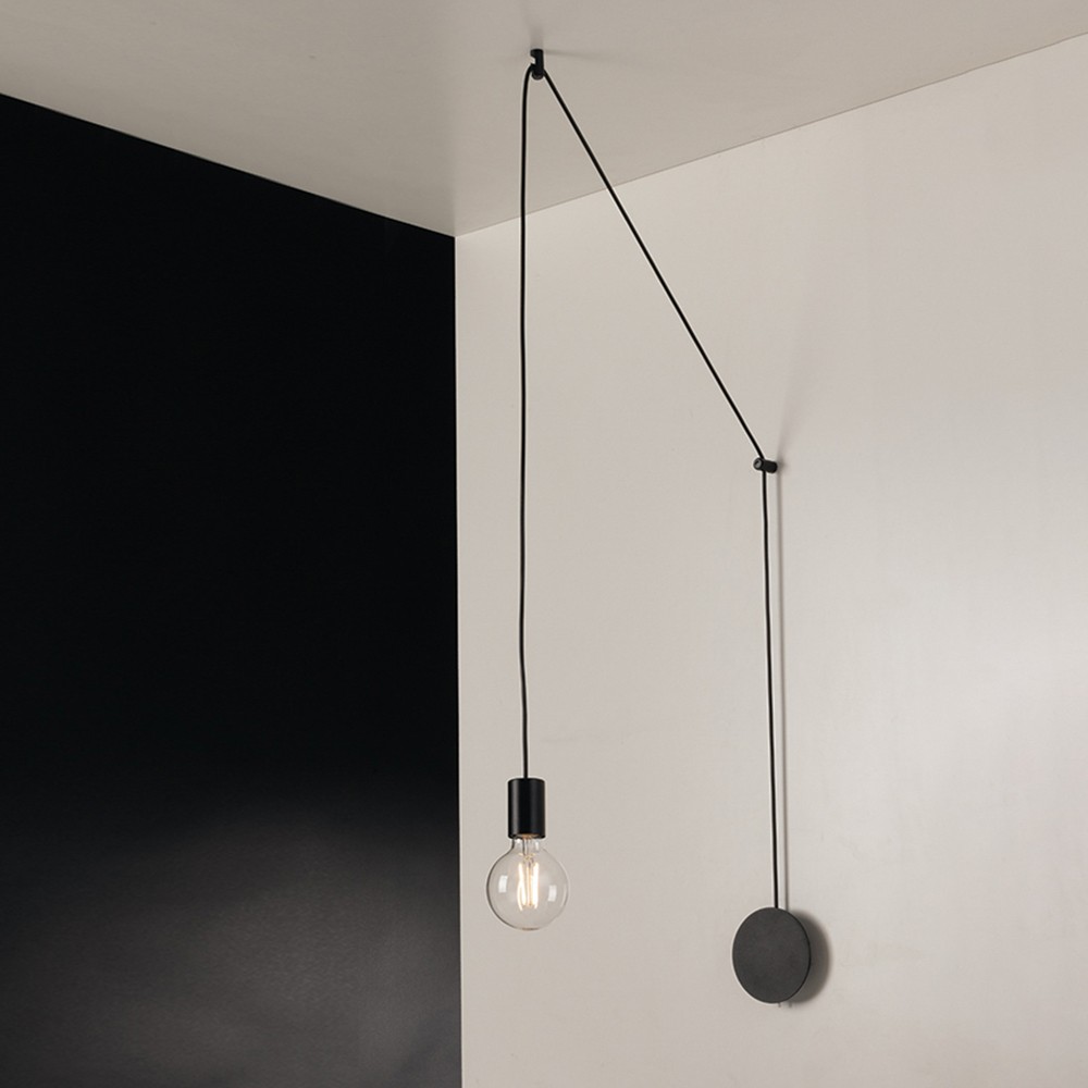 Industrial Black Wireflow Free Form LED Pendant Light