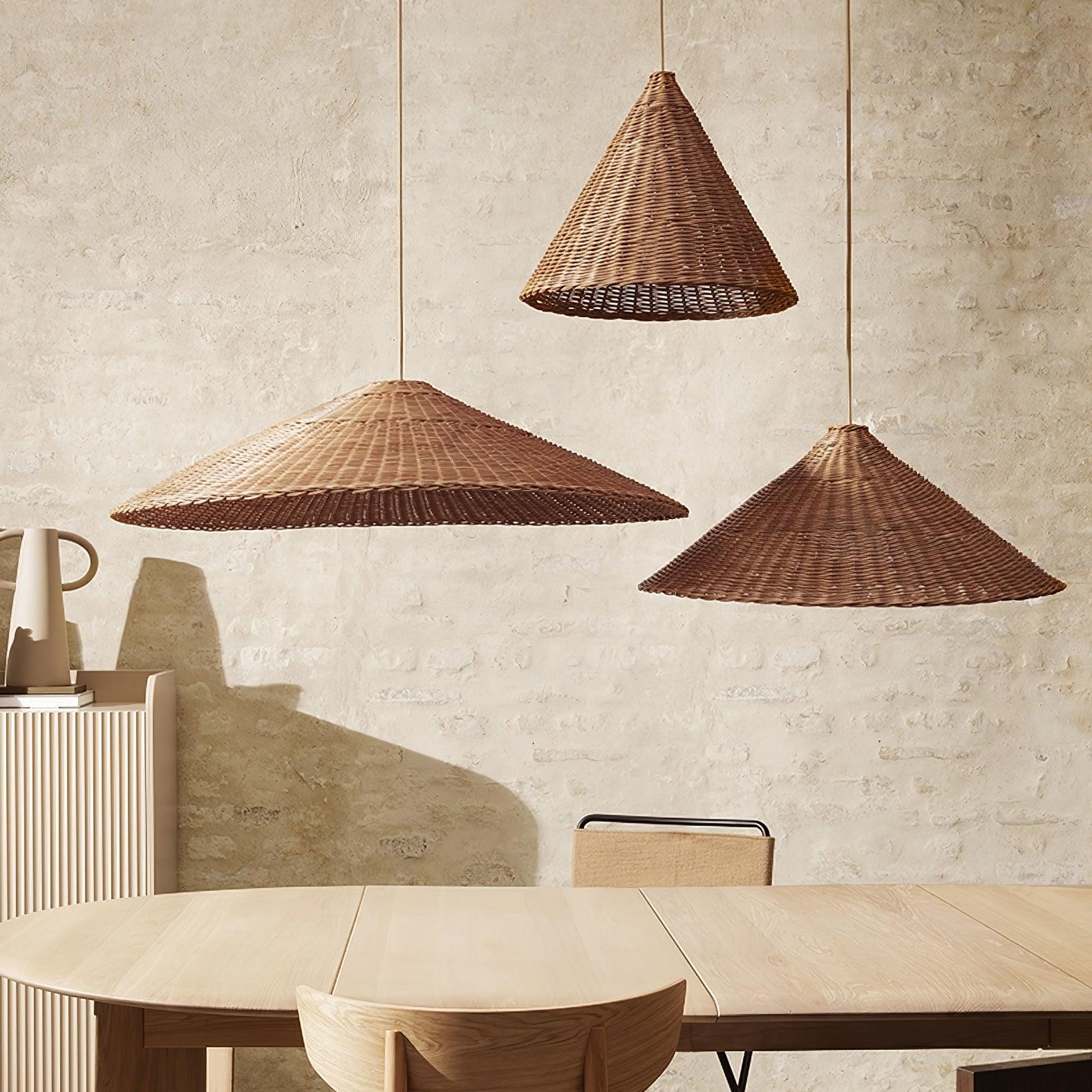 Rattan Hat Pendant Light Suitable For Living Room M29