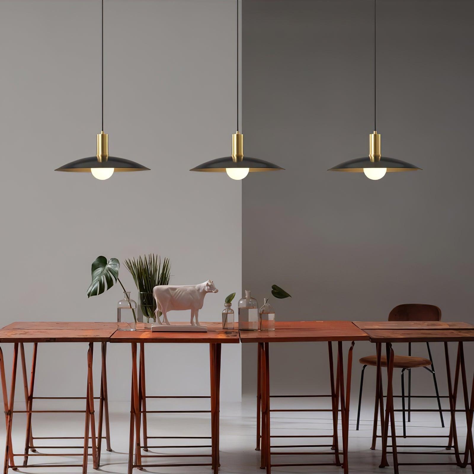 Brass Flared Pendant Lamp D361