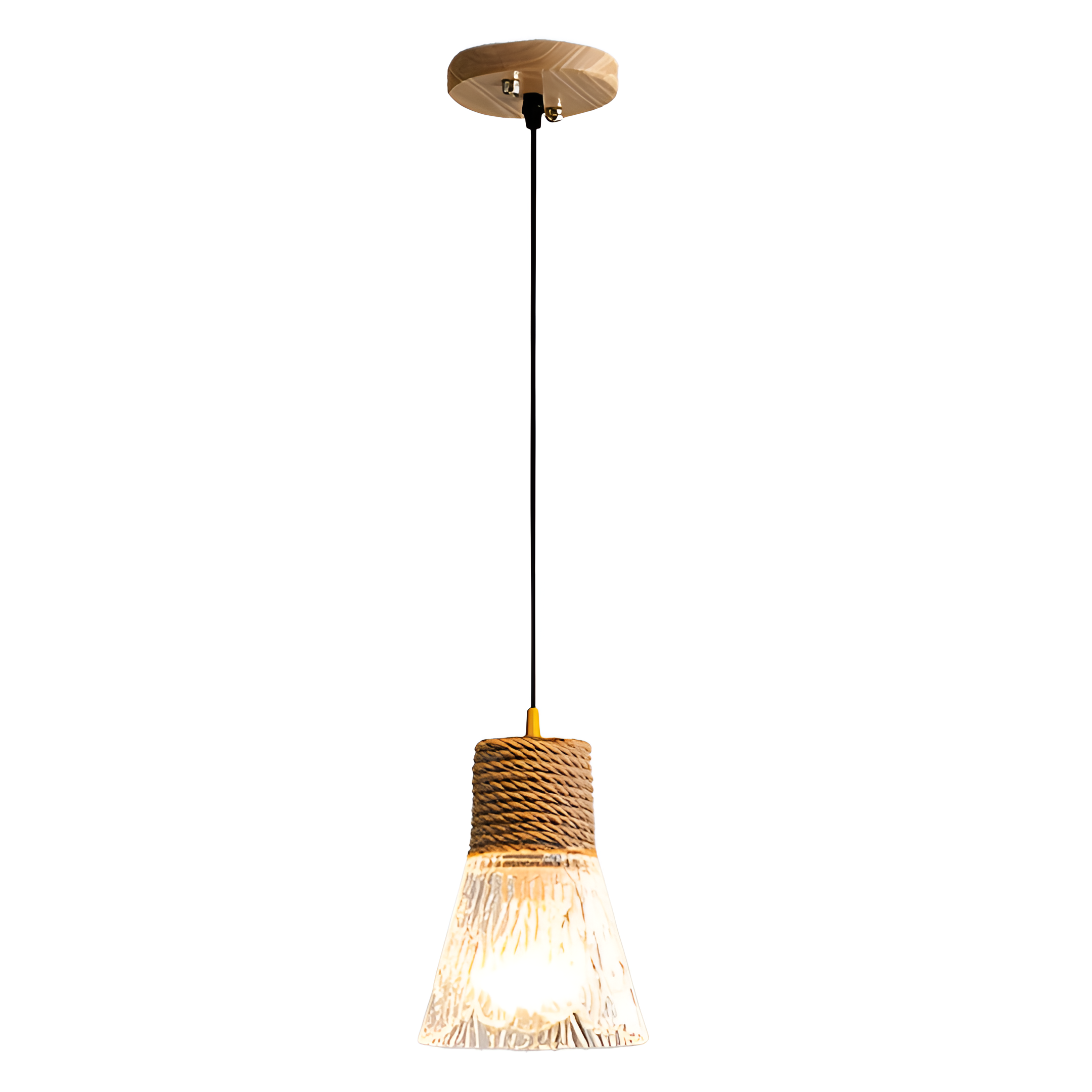 Nordic Hemp Rope Glass Pendant Light D938