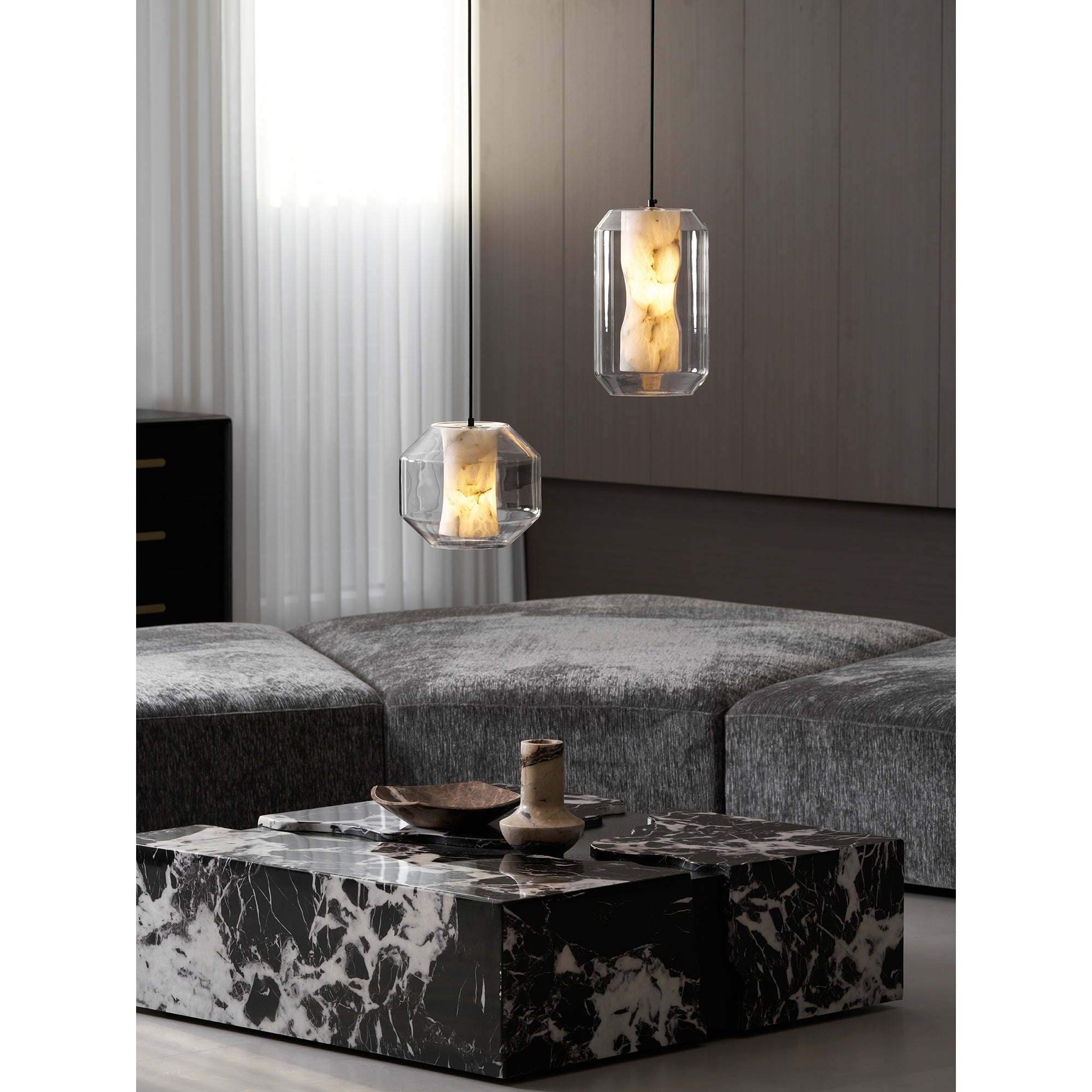 Glass Alabaster Pendant Lamp D444