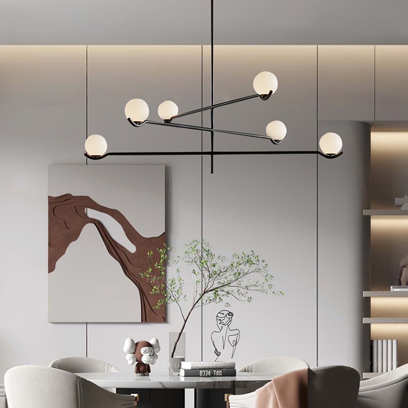 Lampa wisząca Baer nad jadalnią i salonem