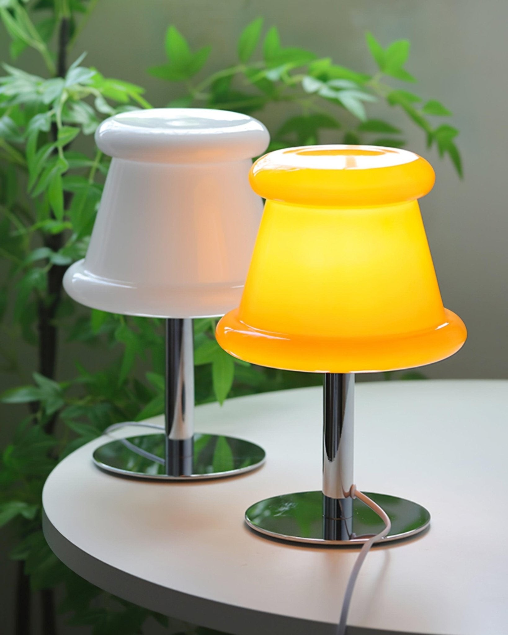 Cream Creative Irregular Cylindrical Table Lamp M49