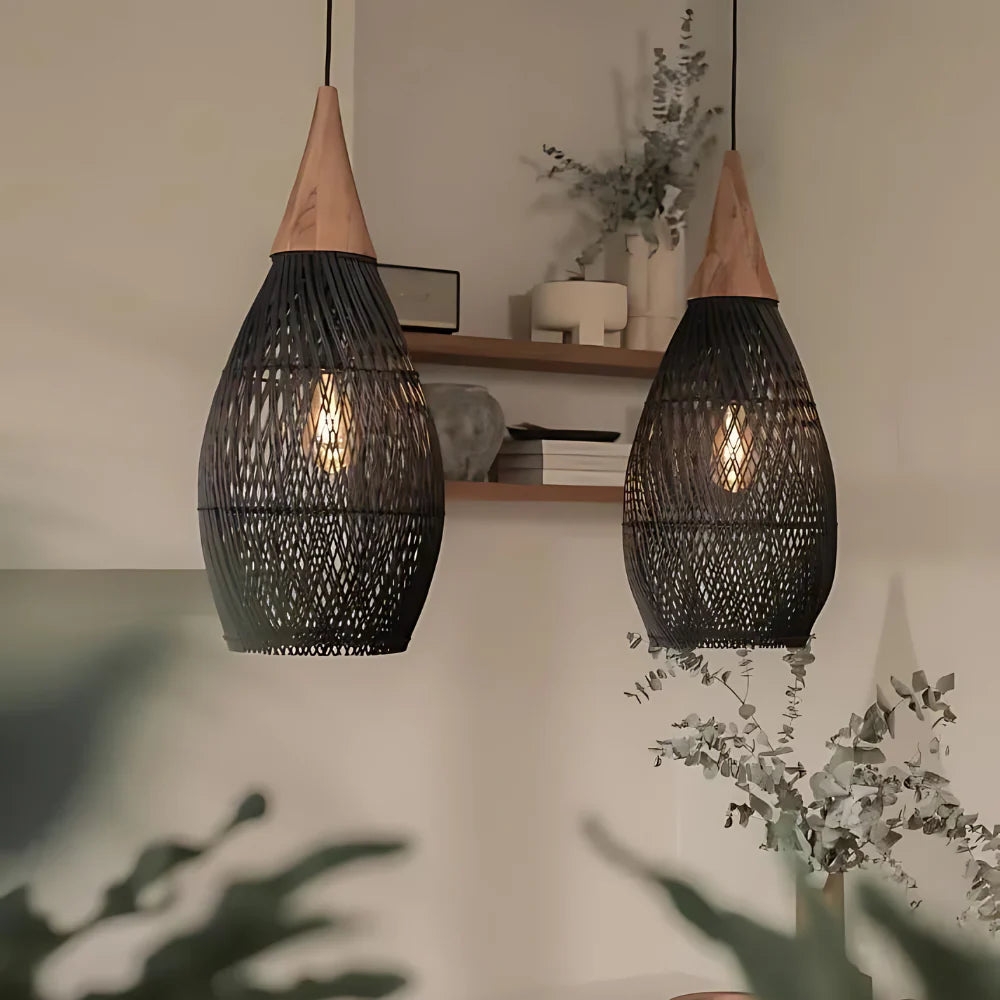 Handmade Rattan Tapestry Pendant Light D839