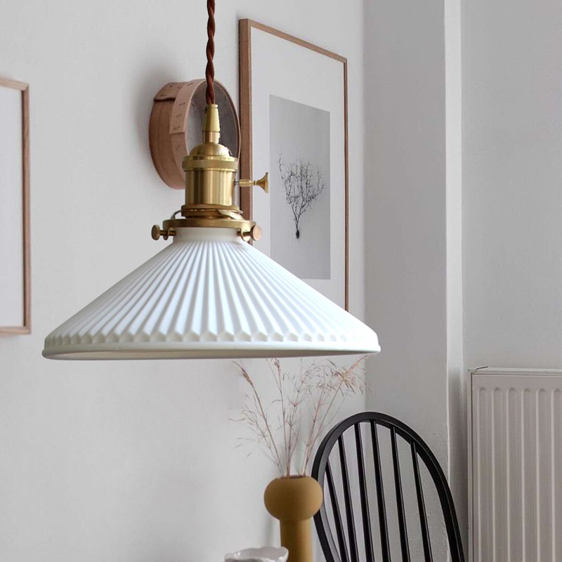Modern Pleated Ceramic Pendant Light S122