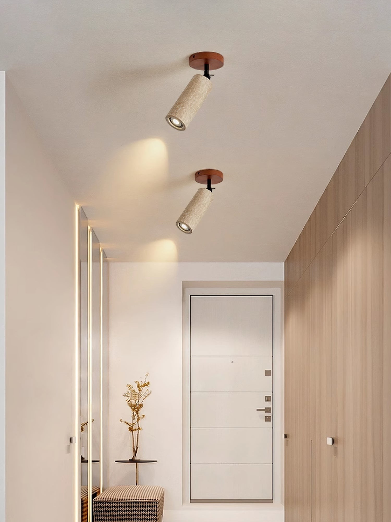 Wabi-Sabi Travertine Adjustable Wall Lamp M04