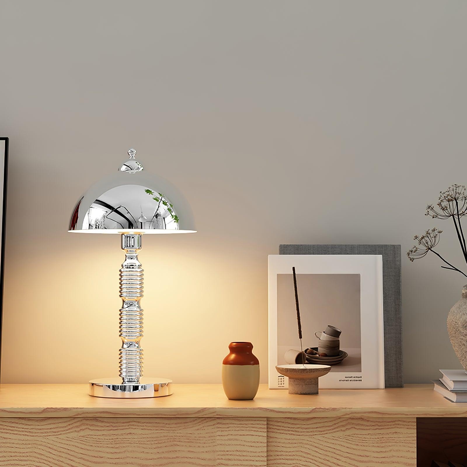 Nordic Iron Round Shade Pleated Base Table Lamp M360