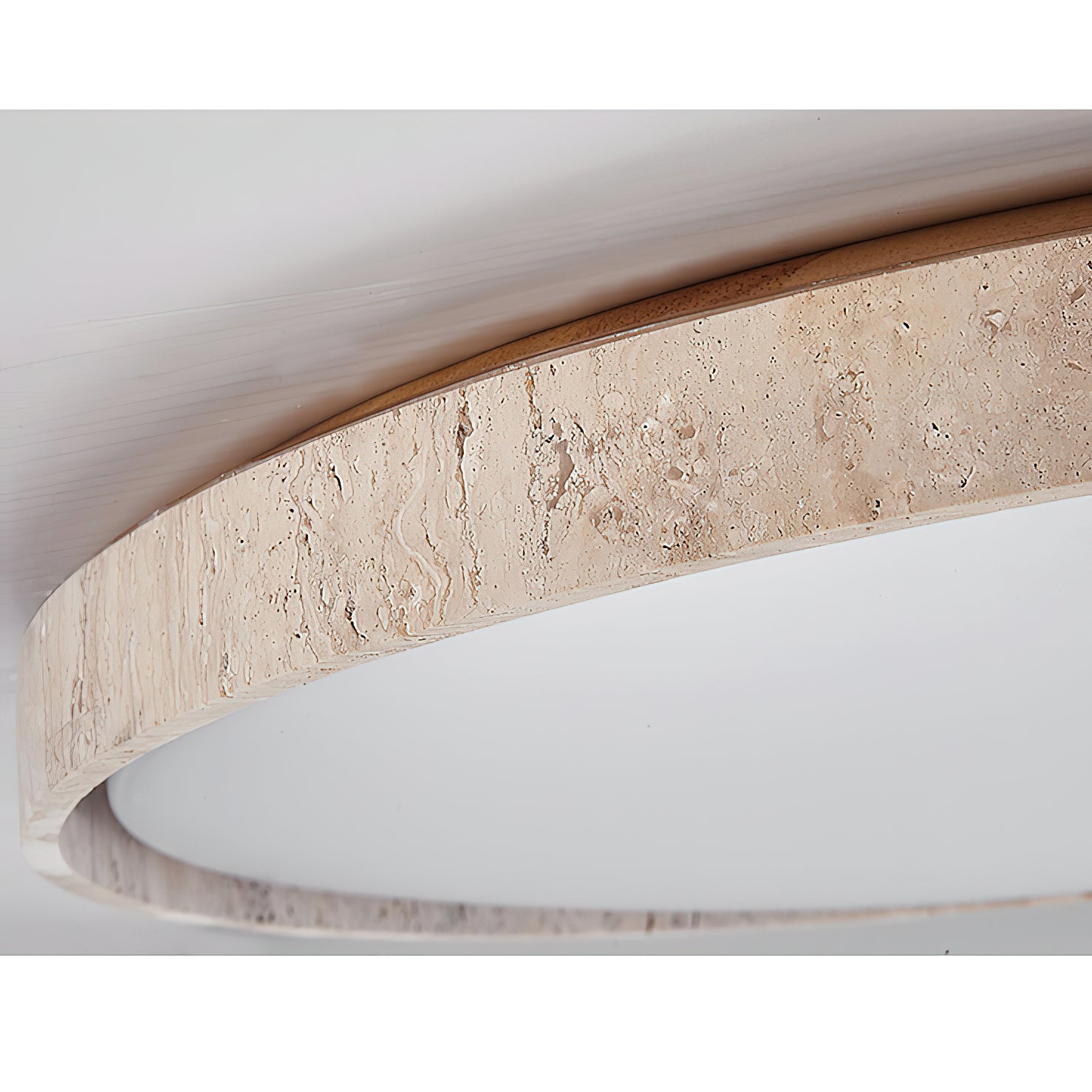Ultra-thin Round Travertine Ceiling Lamp D690