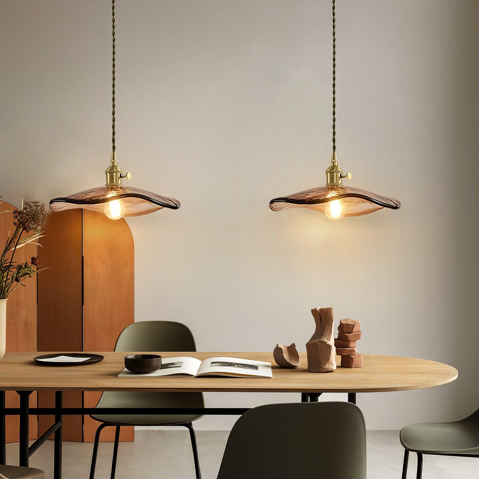 Flower Petal Glass Pendant Light M474