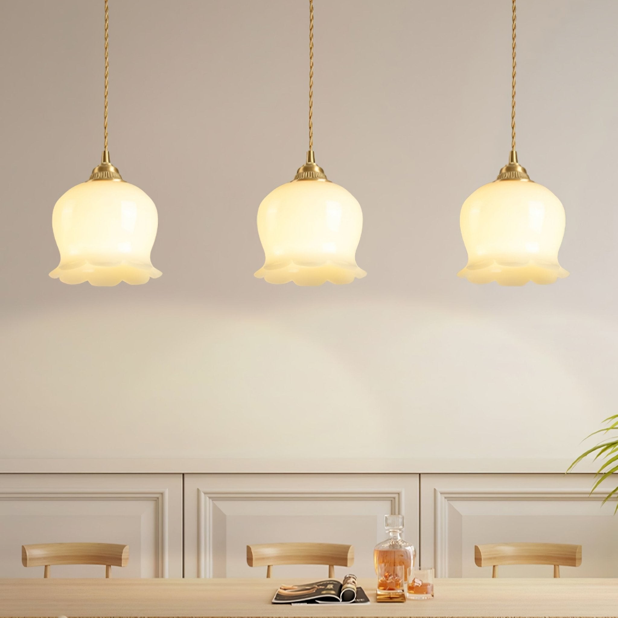 Traditional Glass Flower Pendant Lamp M316