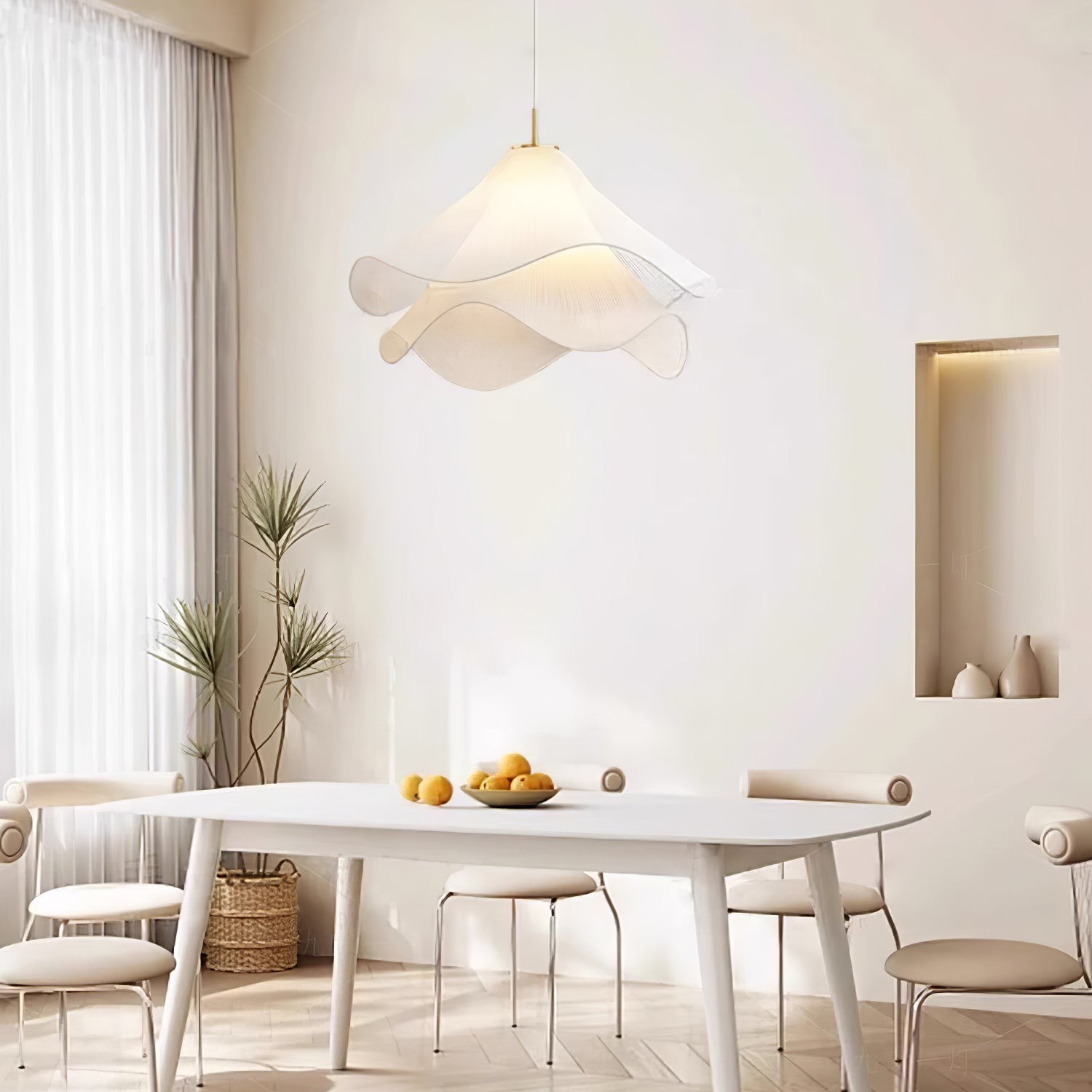 Ethereal Elegant Floral Pendant Light - Adjustable Modern Ceiling Fixture for Living Rooms T087