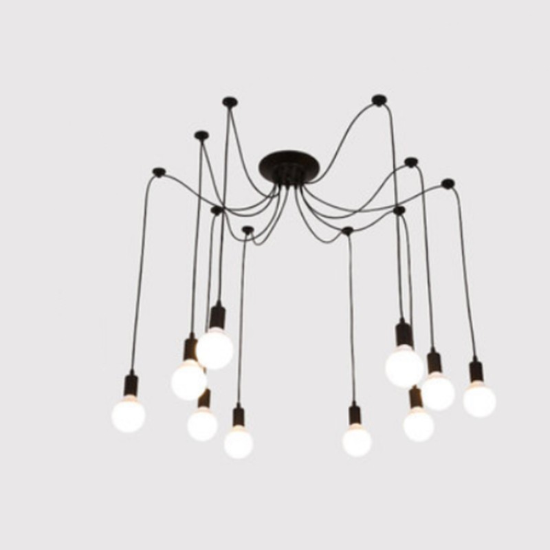 Spindelkrona svart flerhuvudsdesign