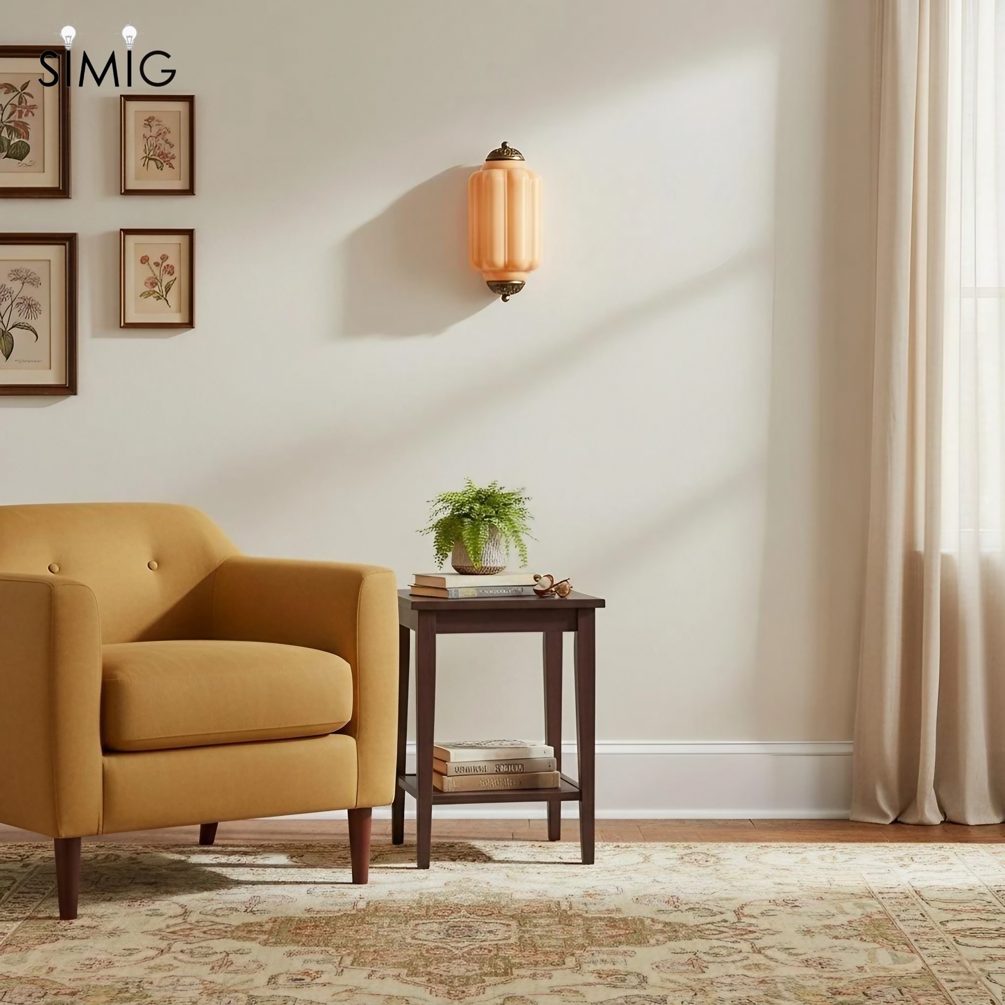 Eloise Long Pumpkin Retro Glass Recessed Wall Lamp G52