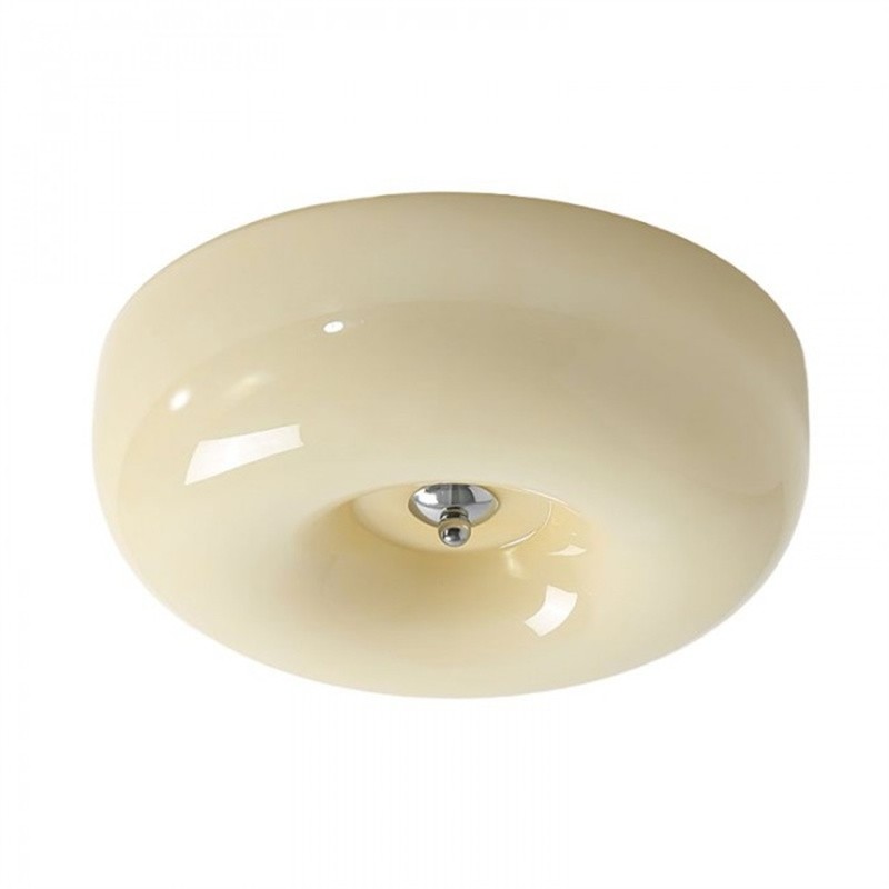 Bauhaus Glass Cream Pudding Ceiling Lamp S151