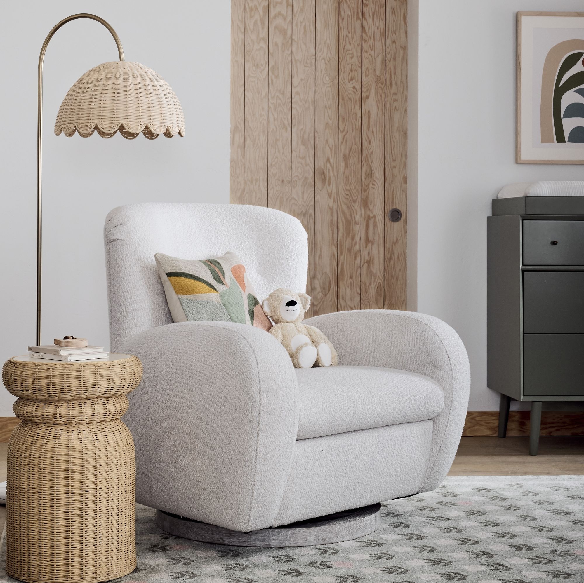 Olvara Natural Rattan Bubble Floor Lamp - Kids Room Lighting with Boho Charm T189
